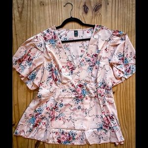 Floral, Flutter Sleeve Top from SHEIN, size 2x